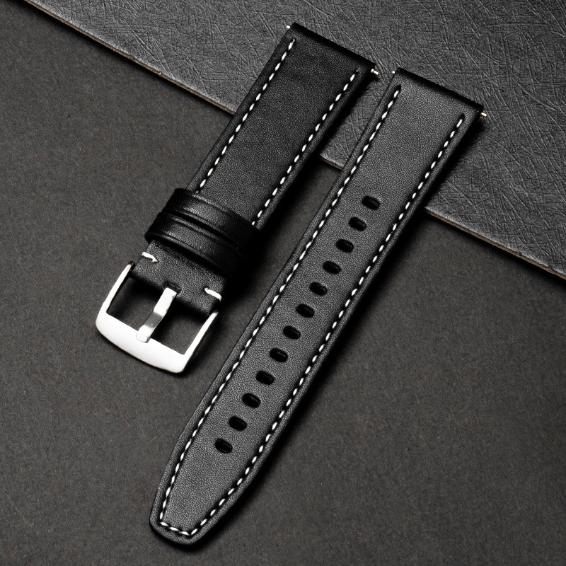 Super nuevo negro hebilla de plata