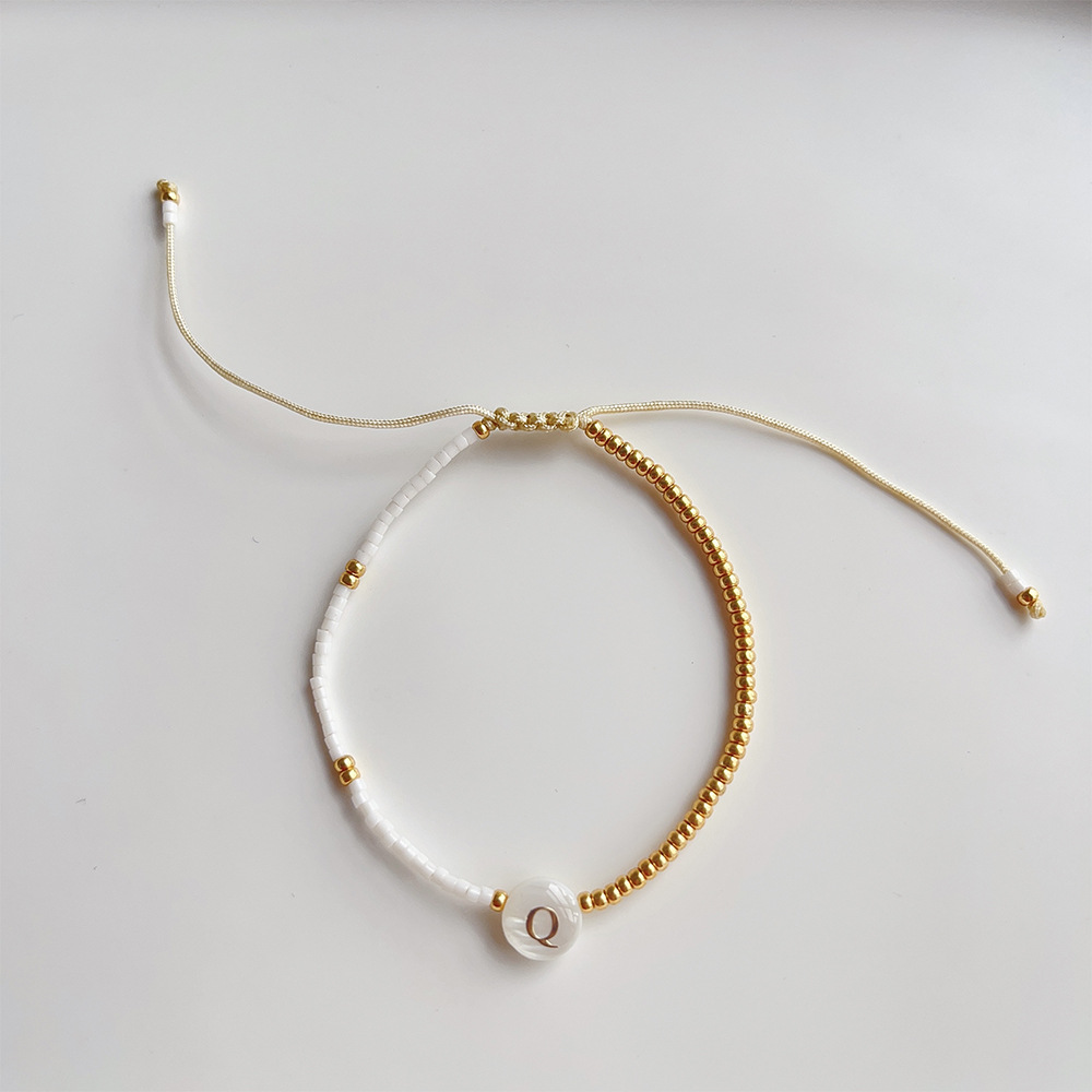 Kkbead nicho estilo francés Toho color retención cuentas de oro pequeña pulsera ajustable Shell carta muñeca joyería femenina