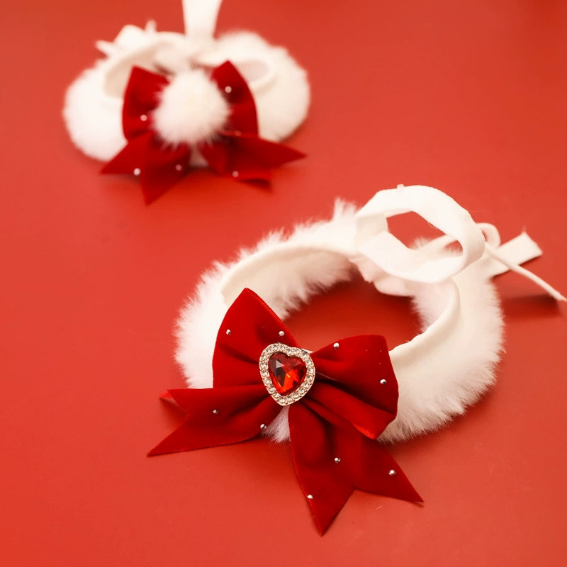 Домашние животные новогодние плюшевые ошейники