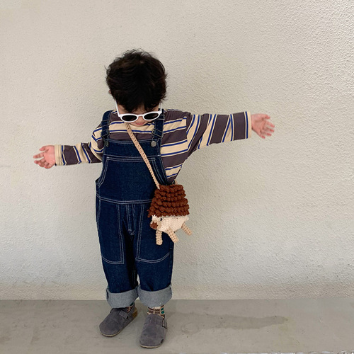 Trendy and cute children's bag Korean version baby cute little hedgehog knitted crossbody bag fashionable girl coin accessory bag