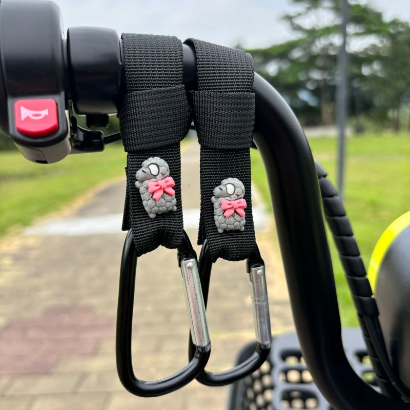 Gancho para coche eléctrico delantero universal sin perforaciones, almacenamiento multifuncional, batería, casco de bicicleta, bloqueo, dibujos animados lindos