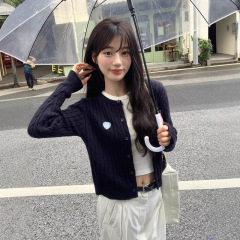 2025早秋新款高级感韩系麻花圆领针织开衫外套女毛衣长袖百搭上衣