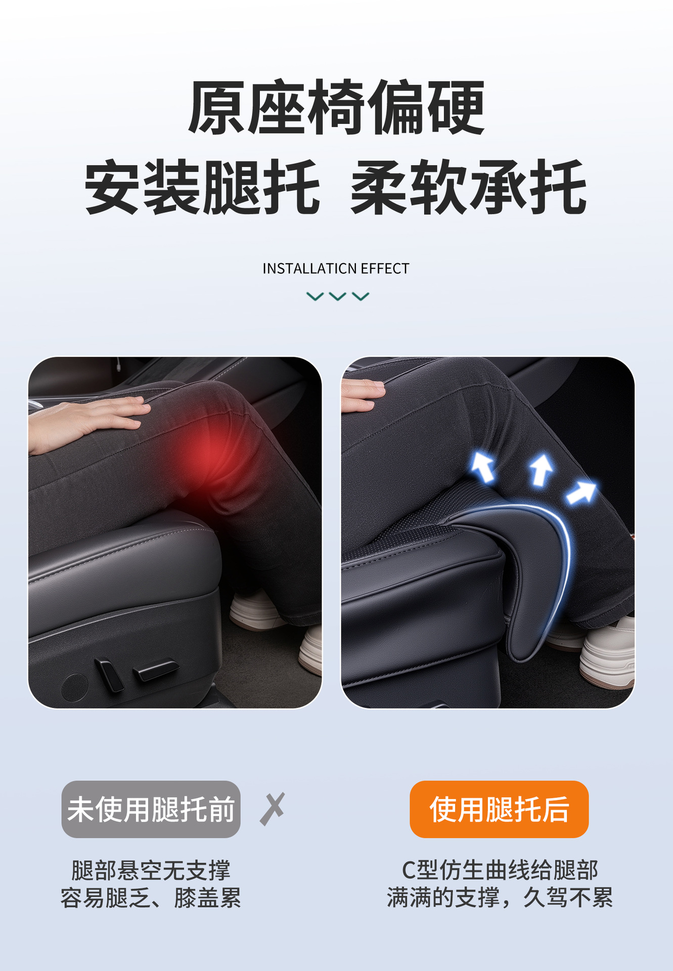 High-End Luxury Car Full Surround Seat Cushion Tesla Leg Rest Cushion Suitable for Model/3/Y Detachable Front Footrest