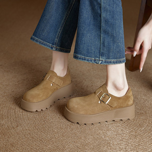2025 Spring New Vintage Burkenese Shoes Loafer Platform Cake Heeled Fashion Single-layer Shoes Thick Sole Soft Sole Casual Women's Shoes