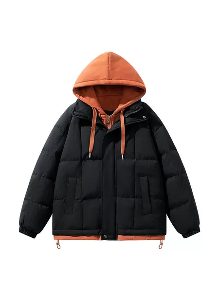 New winter hooded cotton jacket for men and women, thickened and warm, loose-fitting couple's coat, trendy brand sports cotton jacket