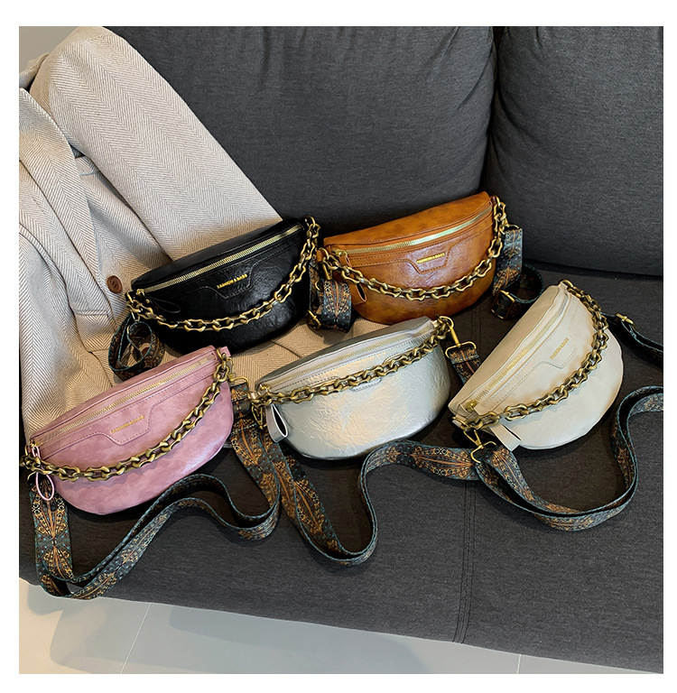Mala tiracolo elegante para mulher com alça larga e corrente_voghion.com