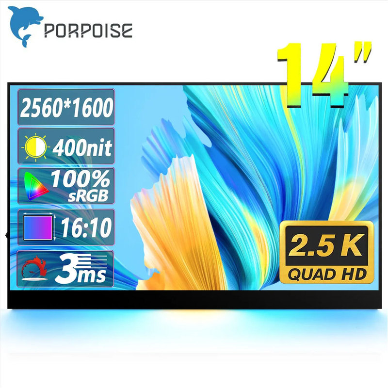 Portable Display 14.0 Inch 2.5K Notebook Extended Secondary Screen HDMI Mobile Phone/Ps4/Switch Screen Projection Portable Display 14.0 Inch 2.5K Notebook Extended Secondary Screen HDMI Mobile Phone/Ps4/Switch Screen Projection
