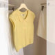 French High-end Feeling Small Flying Sleeve Lapel Ice Silk Short-sleeved Knit Sweater Women's 2025 Summer New Elegant Age-reducing Top