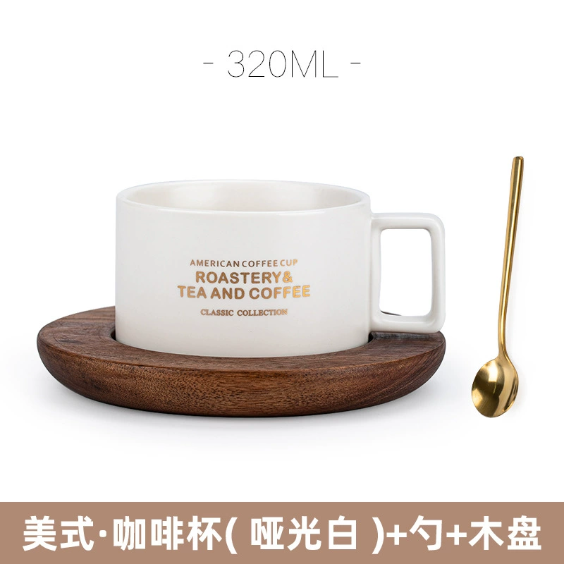 Factory American Coffee Cup Fashion Retro Ceramics Cup Water Cup Marker Cup Bring Spoon Dispot Set