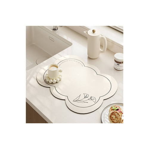 Simple cream style washbasin diatom mud absorbent pad tableware bowls anti-scalding insulation pad home kitchen drain pad