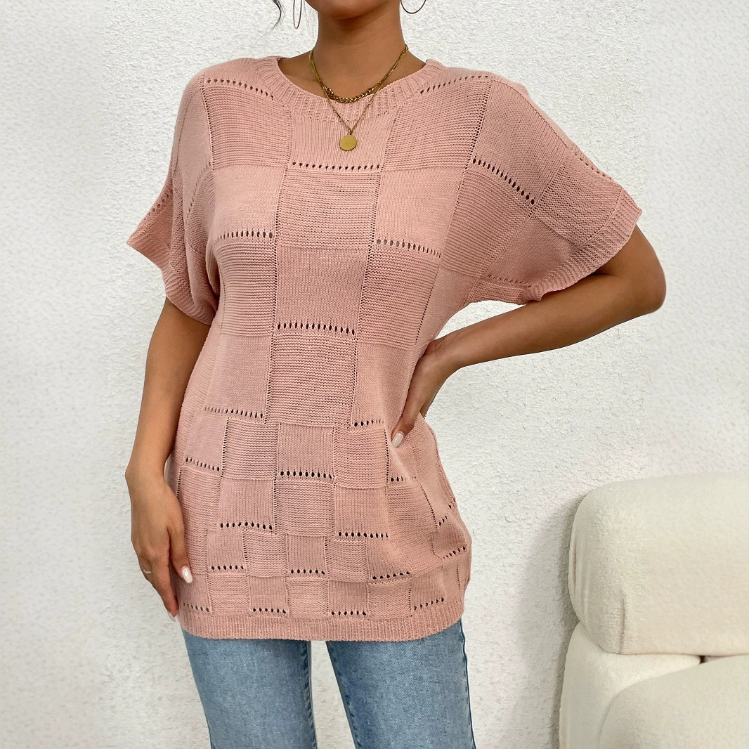 Внешняя торговля трансграничная Европа и амазонка источник женский с круглым вырезом с короткими рукавами свободная мода трикотаж весна, лето и осень