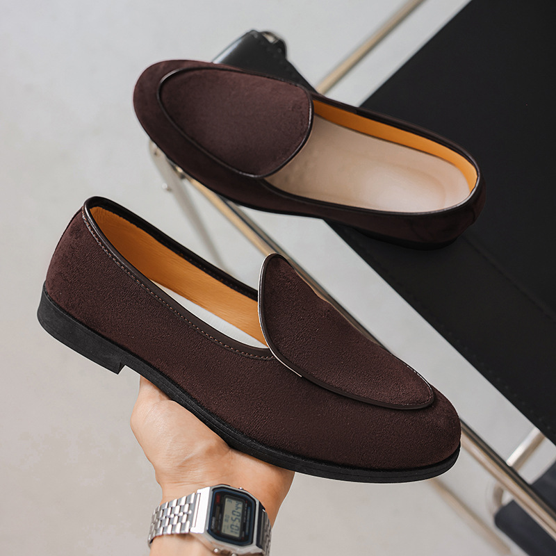 Lefu shoes 2025 verano de un pie doudou shoes británico retro al aire libre casual suela blanda zapatos perezosos comercio exterior zapatos de hombre