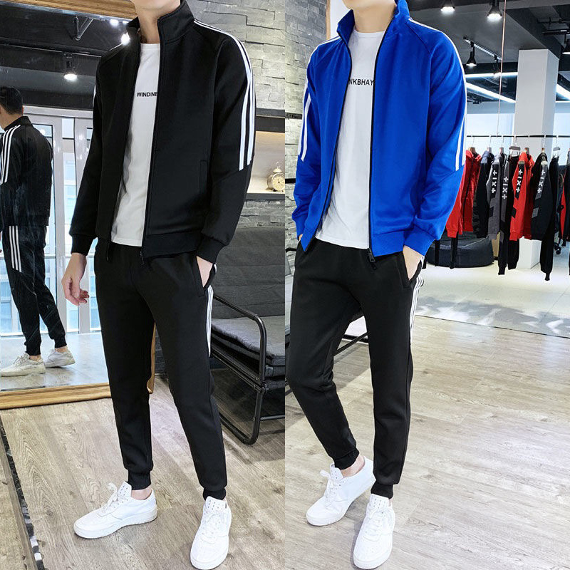 Traje casual para hombres y mujeres primavera y otoño cuello alto suéter pantalones correr ropa deportiva moda más tamaño casual uniforme escolar de dos piezas