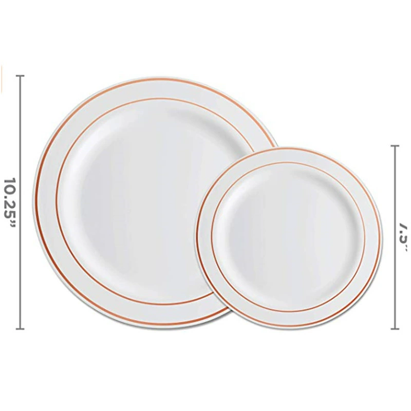 Cross-border TEMU Xiyin Delivery 7.5, 10.25-inch disposable dining tray plastic dining tray golden double