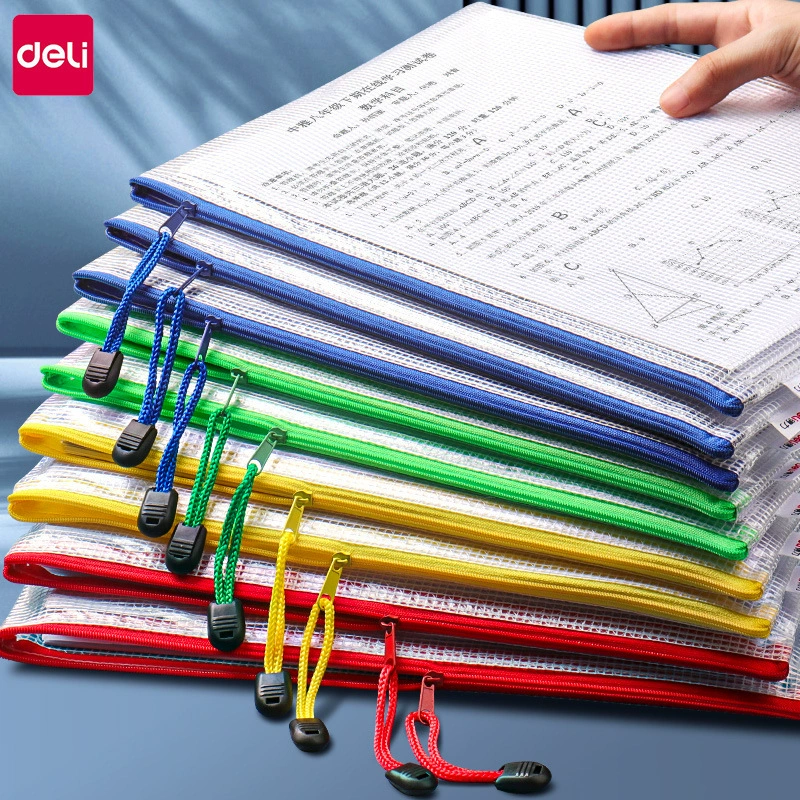 Deli файловая сумка на молнии прозрачная информационная сумка A4 ученик начальной школы портативная Водонепроницаемая папка большой емкости A5 оптом