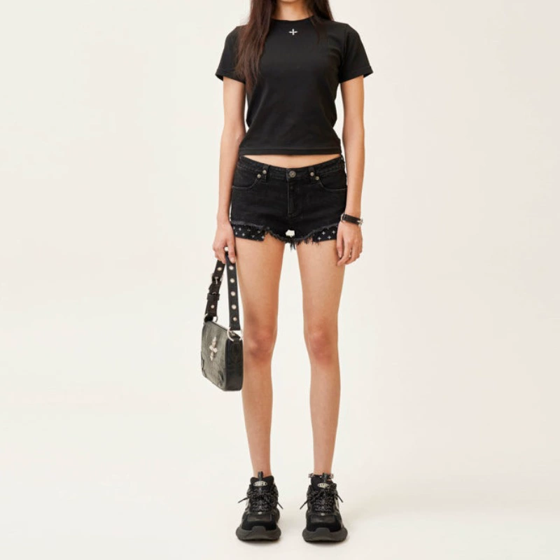 Spring denim skirt, shorts, trend of season