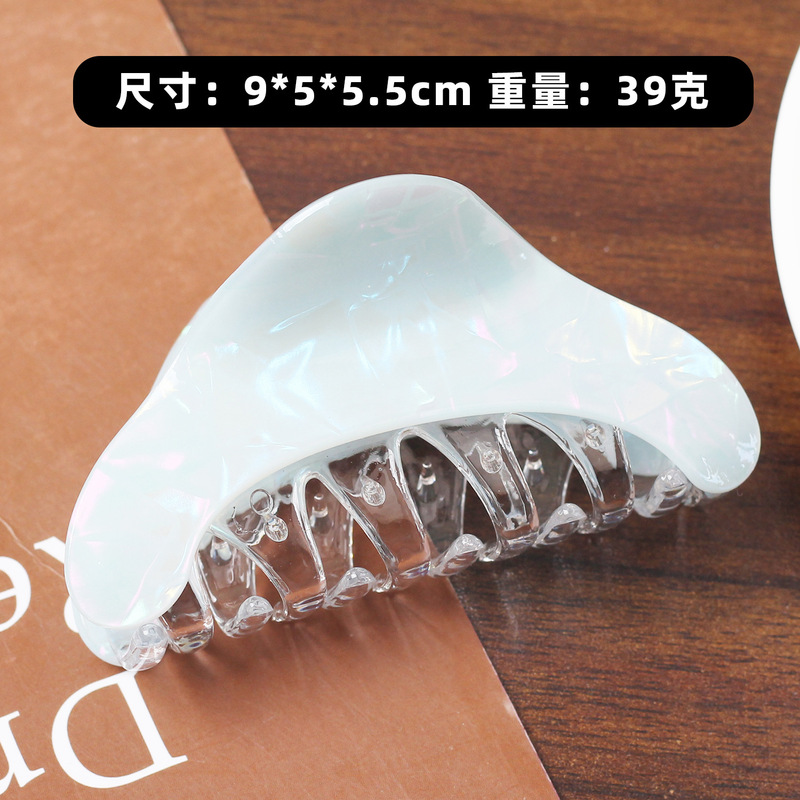 新款复古琥珀三角仿醋酸抓夹女高质量高端质感后脑勺鲨鱼夹气质|undefined