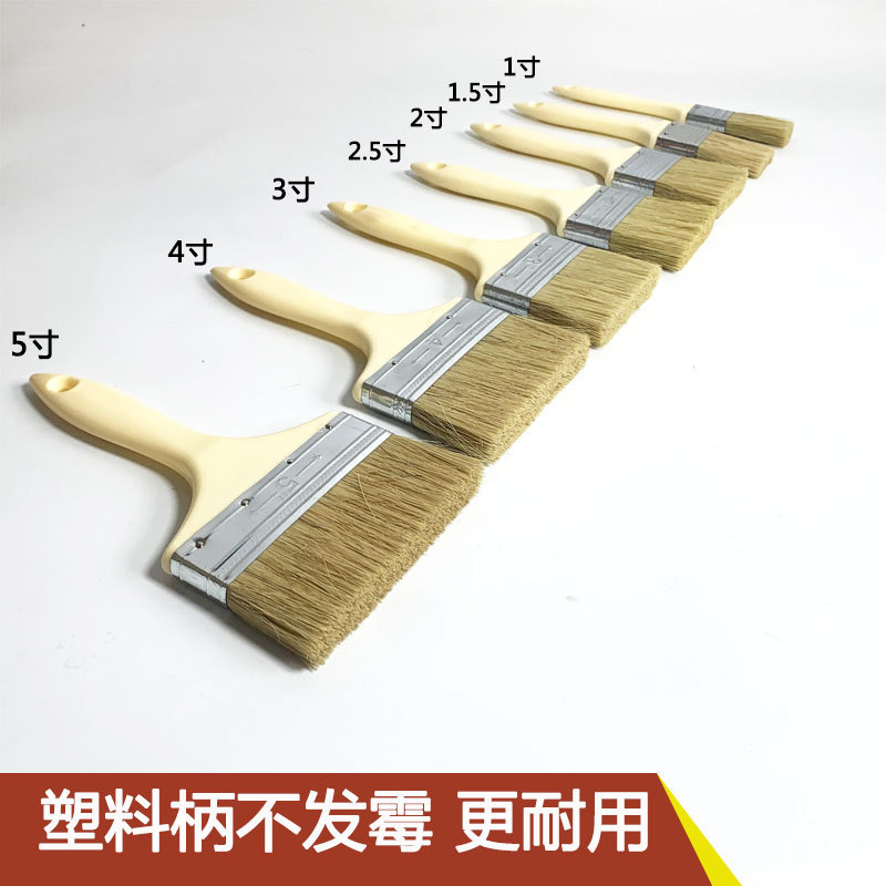 Paint Brush, Stiff Bristle Brush, Barbecue Pig Bristle Brush, Cleaning Soft Bristle Brush, Industrial Glue Dust Removal Brush, 1.0-8inch Thickened
