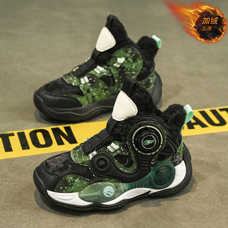 Zapatos de baloncesto para niños 2025 nuevo otoño invierno cuero zapatos de corrida para niños entrenamiento antideslizante amortiguación