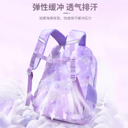 New children's girl school bag, primary school backpack, large capacity, weight reduction, water-resistant, lightweight, cute, supports dropshipping