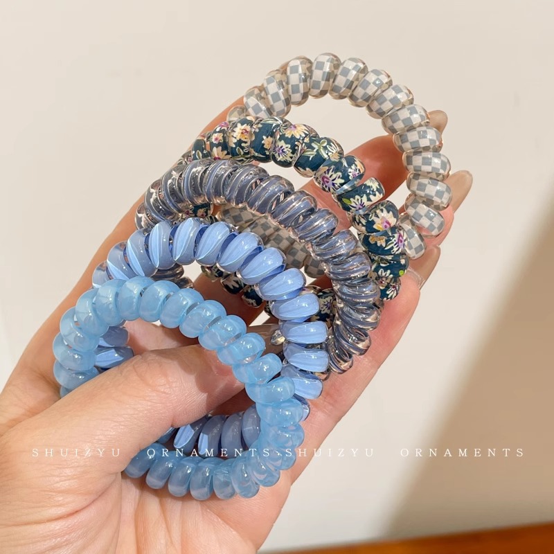 Línea telefónica con lazo, anillo para el cabello, tocado, nueva trenza de burbujas, cuerda para el cabello trenzada, alta elasticidad, sin dañar el cabello, cuerda para atar, banda de goma femenina