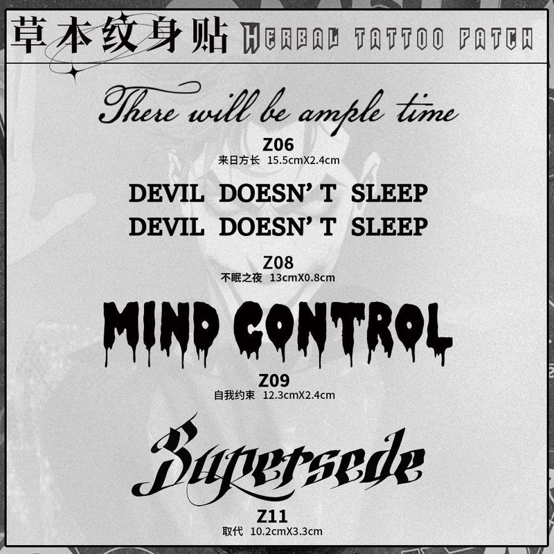 手臂英文句子图案草本果汁纹身贴纸防水防搓不反光半永久【厂家】|undefined