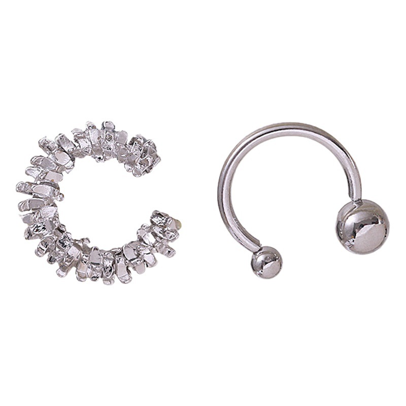 Corea del Sur personalizado clip de oreja sin oreja 2022 nuevo nicho de diseño Sentido de dos piezas de la serie de té clip de hueso de oreja de estilo frío