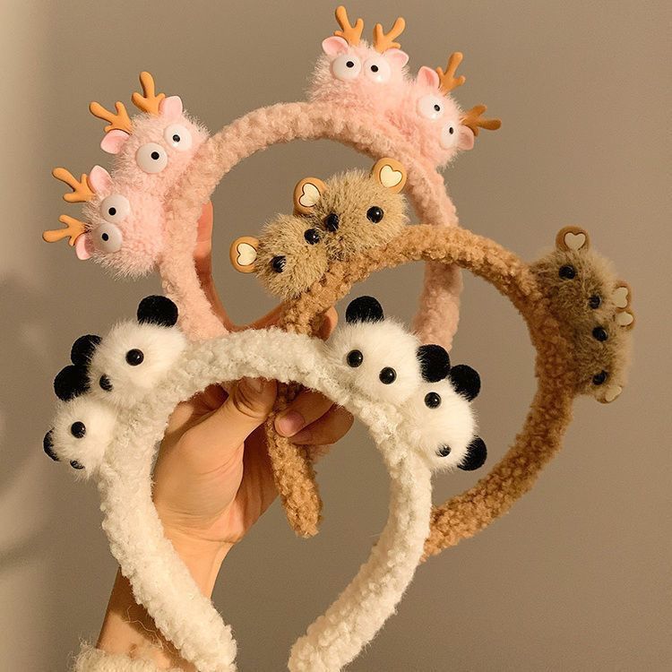 Doll en línea osos de peluche banda de cabello adorable panda banda de cabello lavar la cara banda de cabello universal banda peluda