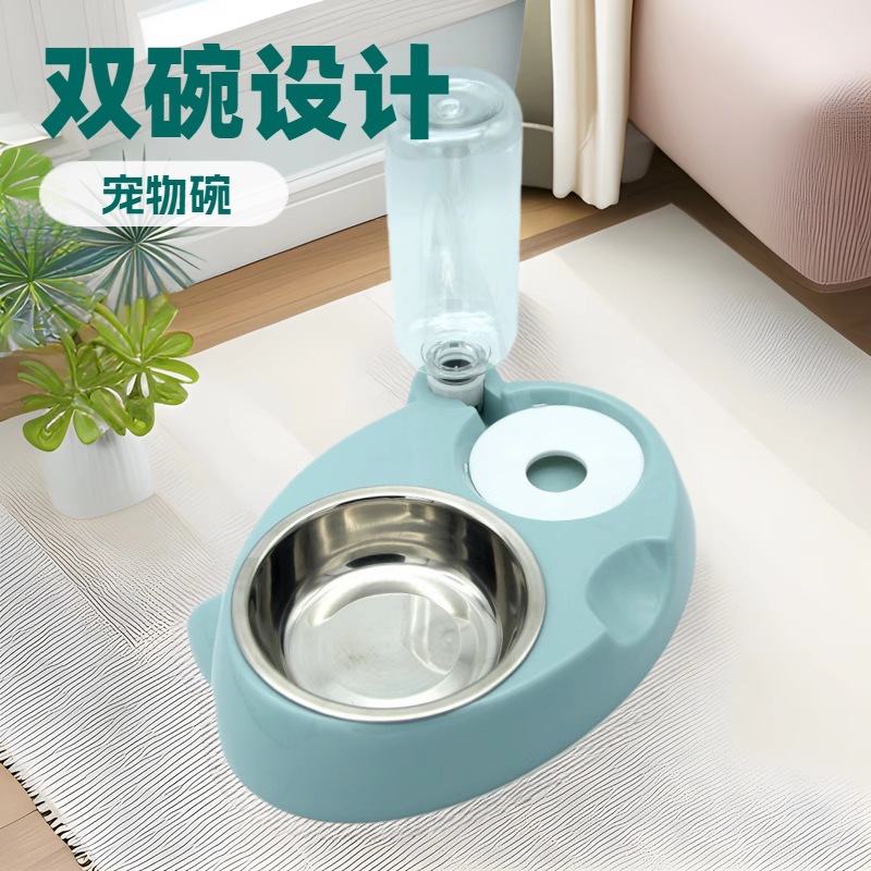 새로운 고양이 그릇 개 분지 자동 물 저장 애완 동물 피더 고양이 밥 그릇 개 그릇 고양이 더블 그릇 마시는 그릇 분지
