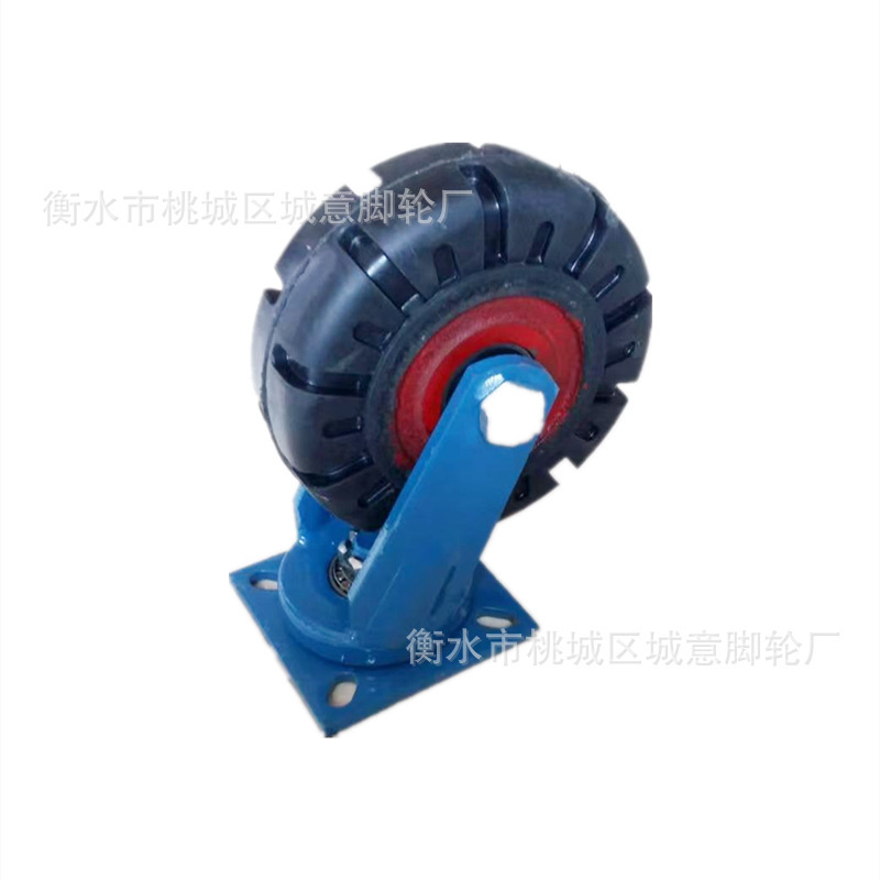 Chengyi 12inch 超高耐久黒高弾性鉄コアサイレントゴムホイール赤漆防錆 6810inch 耐荷重ユニバーサルホイール|undefined