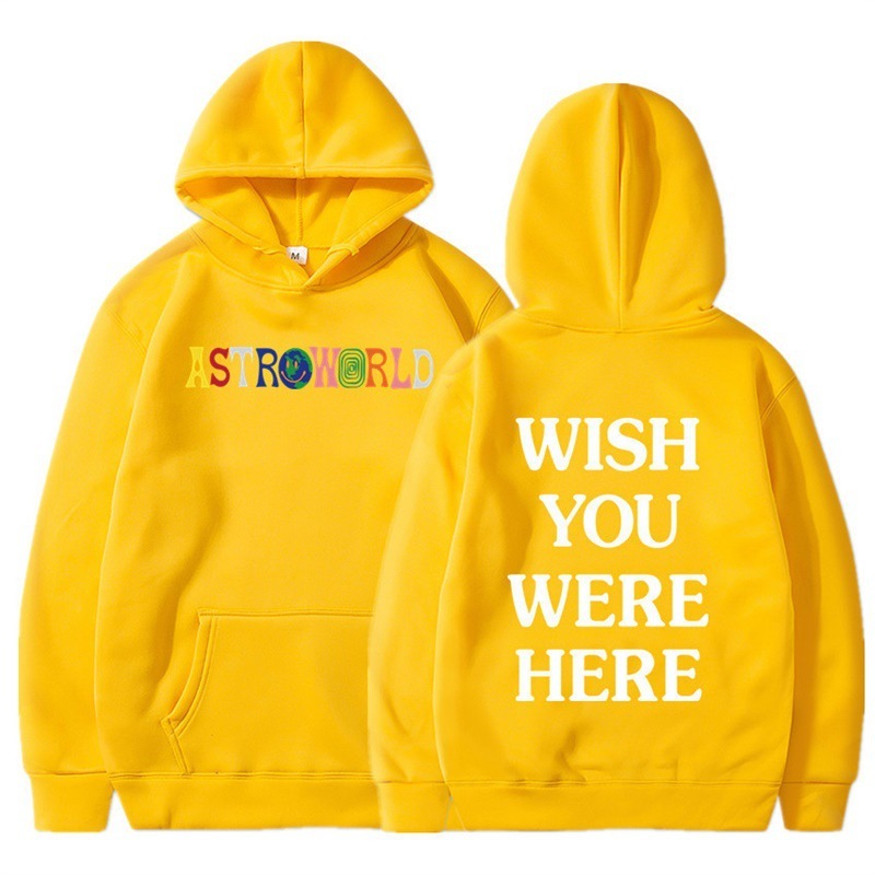Astroworld Wish You Were Here Sweatshirt Ts Rap Loose-Fitting Unisex Cross-Border Hoodie