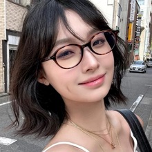 新款超轻TR90椭圆小框眼镜女书呆子玳瑁色素颜镜框防蓝光可配度数