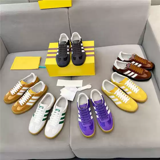 Genuine Leather Unisex German Trainer Casual Sneakers for Men and Women (Top-tier G by Adidas Collab)