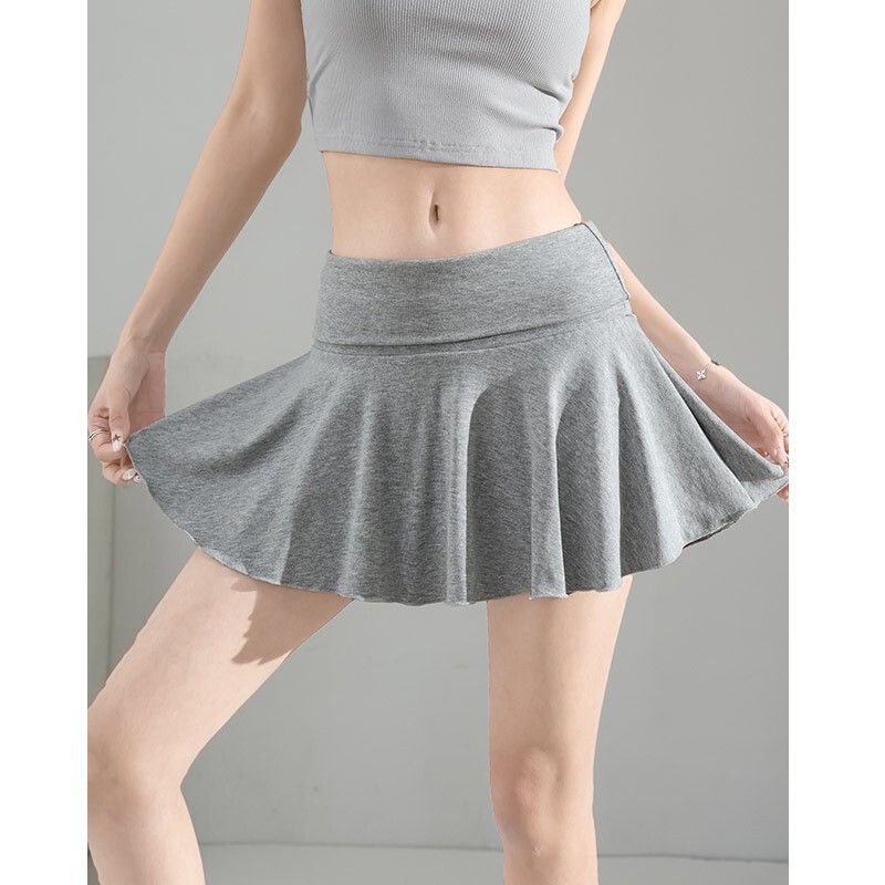 Gray Tennis Skirt for Women, Spring and Autumn 2026 New Style, High-Waisted, Slimming A-Line Pleated Skirt, Short Sports Skirt for Petite Figures