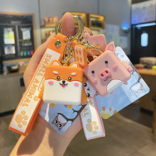 批发pvc钥匙扣软胶皮绳动物挂饰  学生情侣书包卡通可爱背包挂件