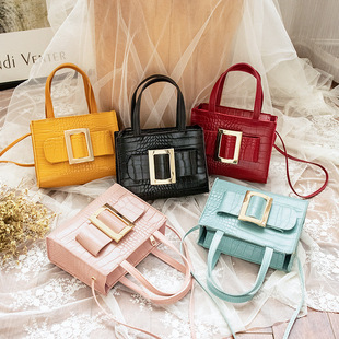 Bag 2022 New Stone Pattern Portable Small Square Bag Crocodile Pattern Ladies Shoulder Crossbody Bag Wholesale Foreign Trade Handbag