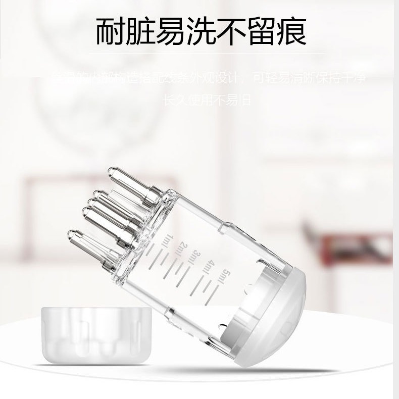 미노 두피 의학 어플리케이터 1ML 액체 가이드 빗 의학 어플리케이터 모발 성장 공 미세 바늘 작은 투명 마사지