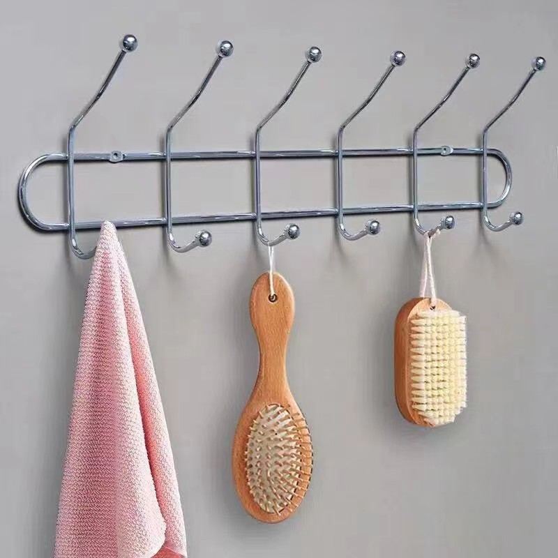 Punch hook wall hanging white wall heavy clothes hook up and down hook behind the door a row of toilet wall punch-free clothes hook