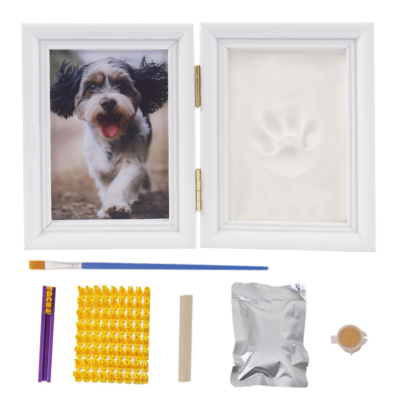 흰색 프레임 흰색 점토 + 금색 페인트 + 붓 + 나무 막대기 + 큰 글자판