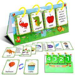 104 Natural Phonics Word Sentence Connection Desk Education Cards with English Illustrations for Children's Early Education Parent-Child Interactive Cards