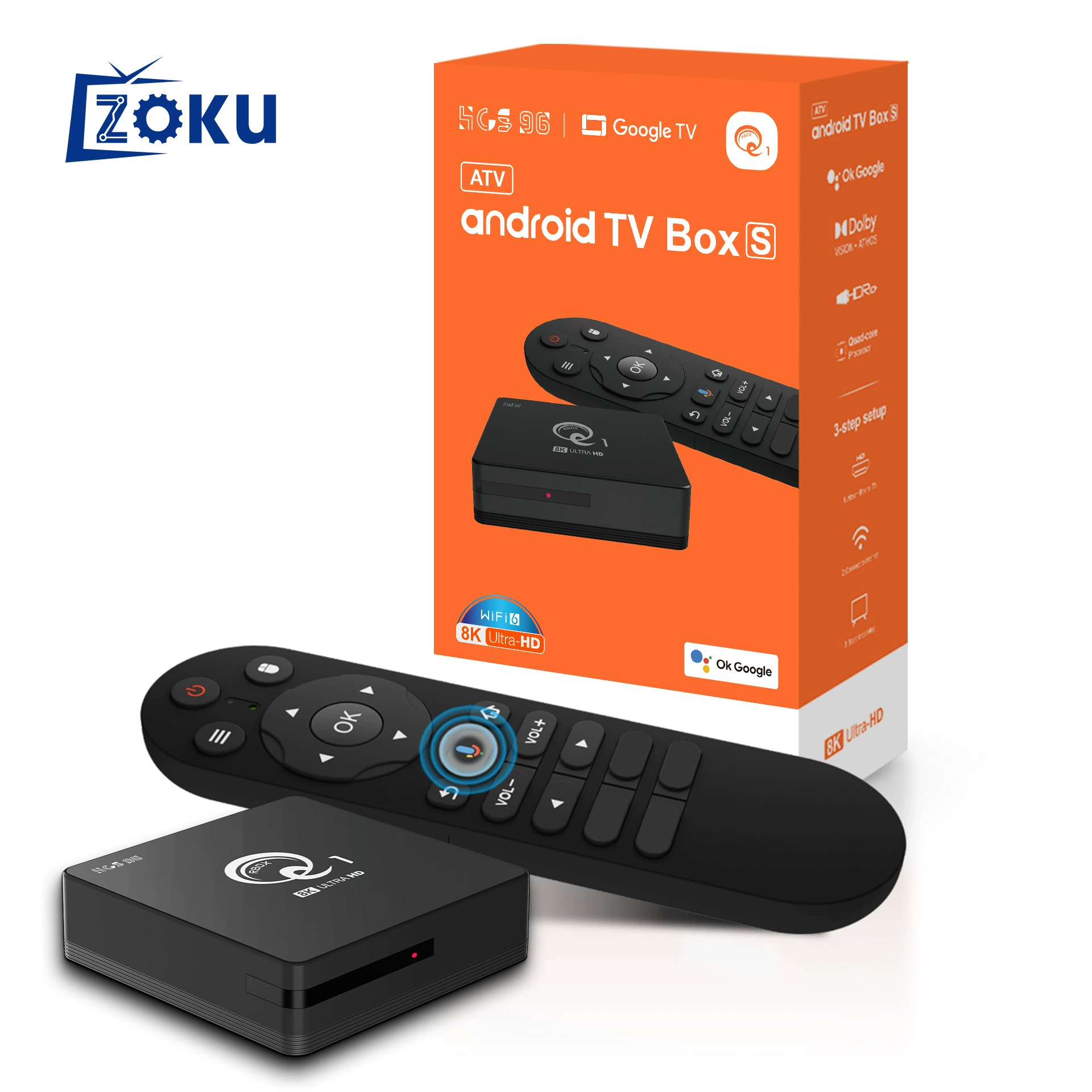 Foreign trade cross-border Q1 network set-top box H318 dual-band network set-top box Android OTT Bluetooth HD player