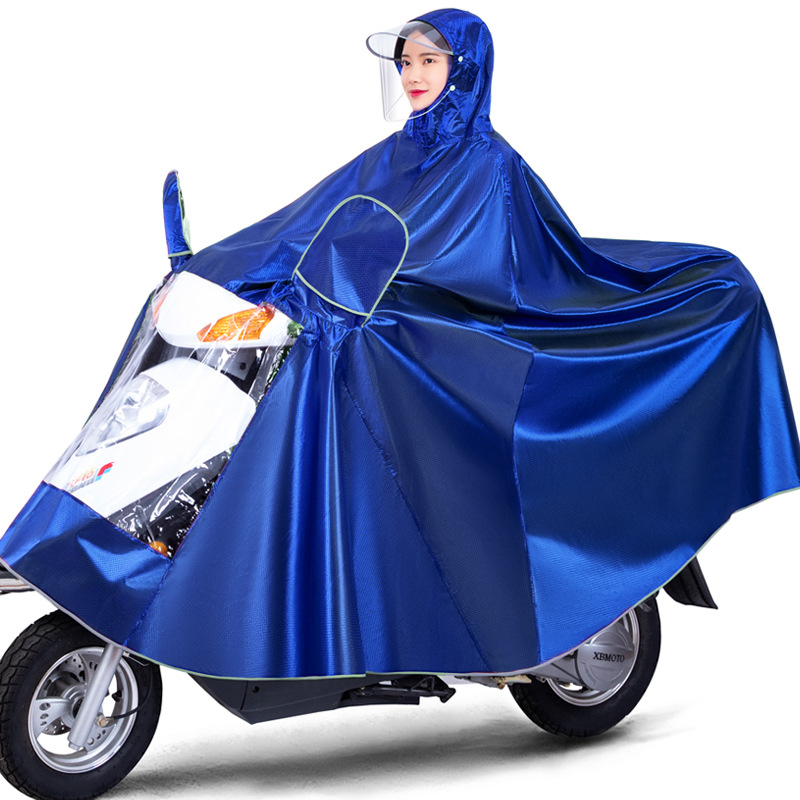 Coche eléctrico impermeable padre-hijo madre-hijo solo doble más tamaño poncho motocicleta batería coche largo cuerpo completo a prueba de lluvia