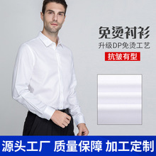 2022年新款高档纯棉上衣DP免烫男衬衣长袖鲁泰面料轻奢商务衬衫男