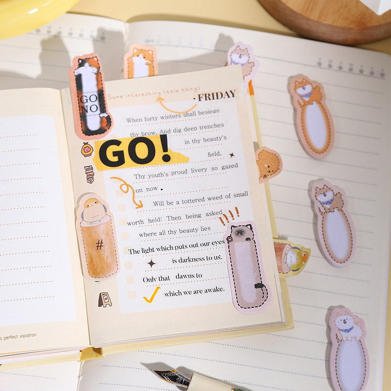 Ketchup chica adorable pequeña mascota etiqueta de índice de mascota pequeña nariz serie de estudiantes pueden escribir etiqueta de índice