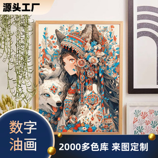 Wholesale Price Source Manufacturer Digital Oil Painting DIY Acrylic Hand-Painted Children's Comic Hand-Painted Oil Painting Pendant