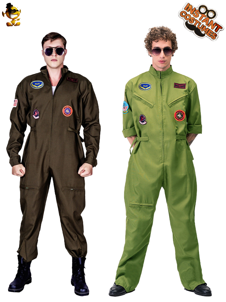 Traje de piloto de los hombres adultos traje de Rendimiento uniforme de la Fuerza Aérea de Halloween traje de fiesta Cosplay traje