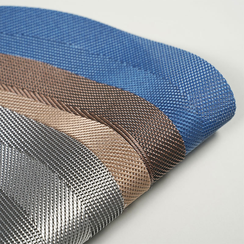 Transfronterizo doble marco redondo placemat pvc tejido occidental placemat antideslizante aislamiento térmico estera de café lavable estera de placa al por mayor