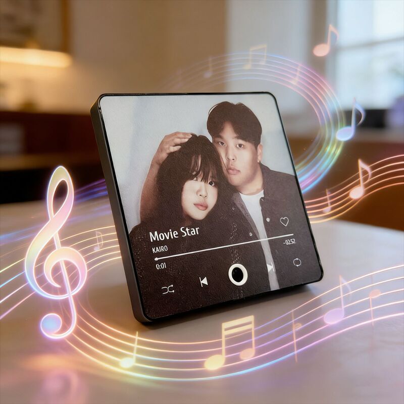 Music Photo Fridge Magnet Cross-Border Independent Site Customizable Picture Playback Decorative Photo Frame Couple Mother Gift Music Box