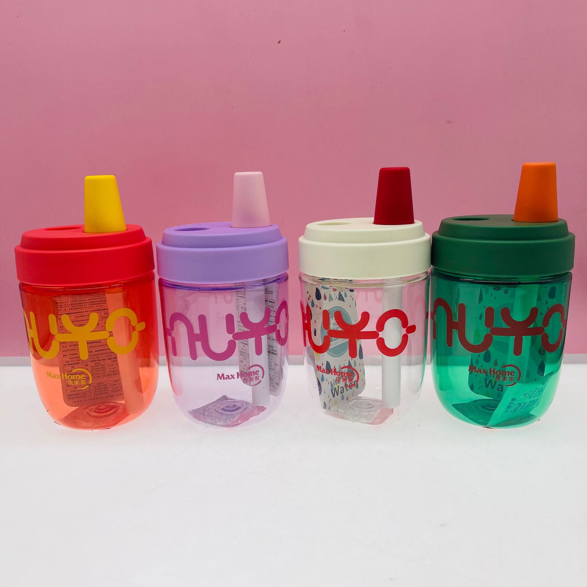 Leche taza de té carta Cola taza de agua al aire libre rebote cubierta taza de agua 450mL taza de paja portátil estudiante taza de plástico