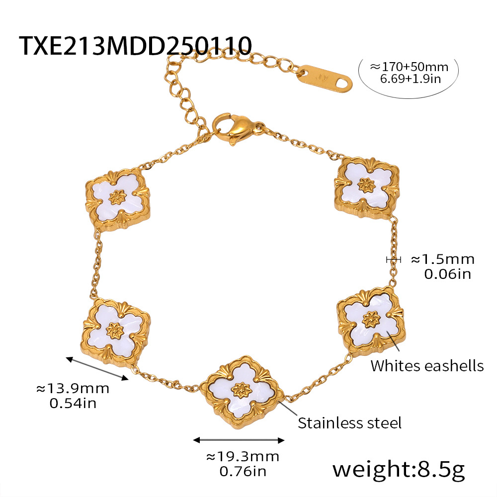 Nuevo buchilati cuatro hojas de flores 5 pulseras de flores CNC versión alta chapado 18k lujo ligero diamante corte en stock